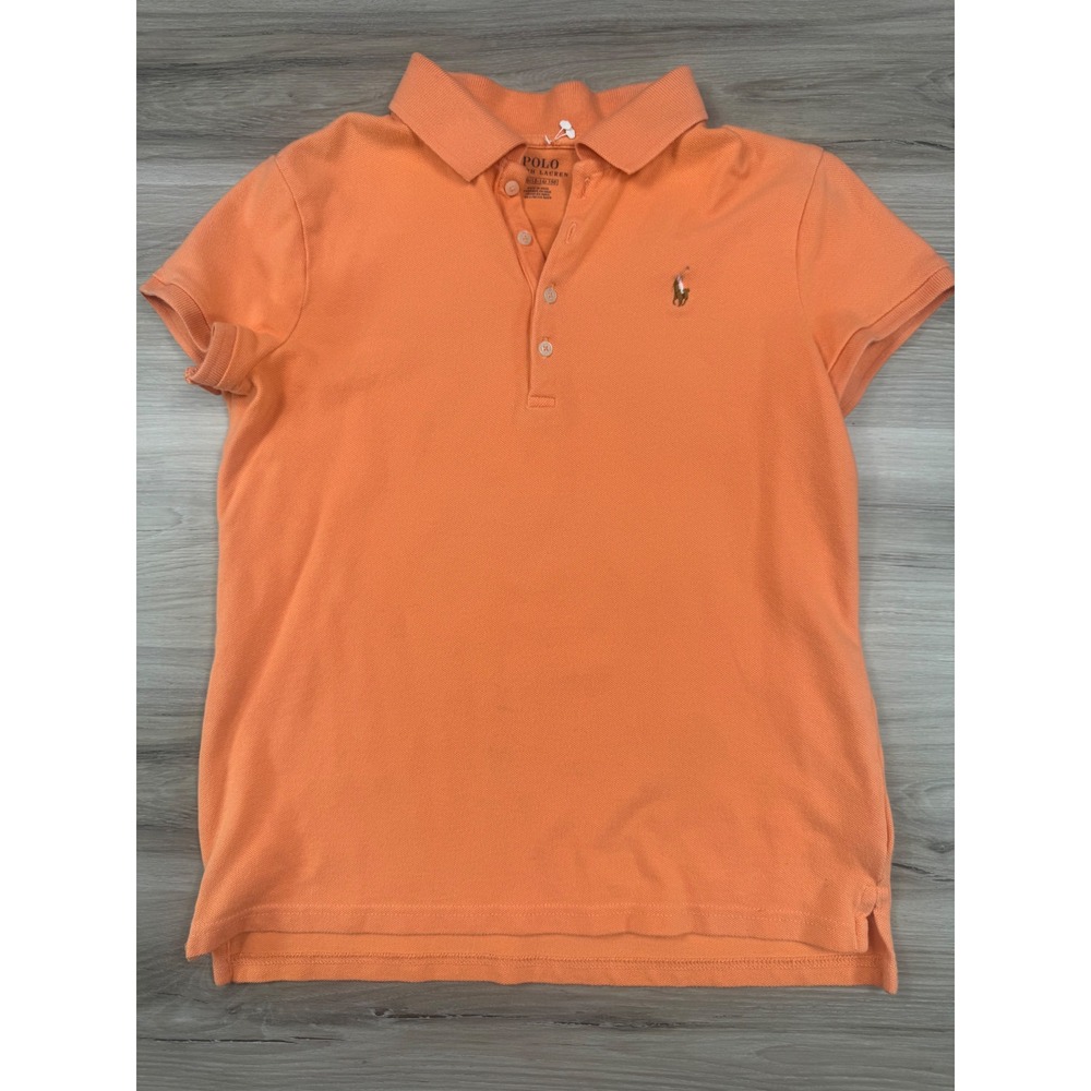 Polo Ralph Lauren Kids‎ Orange Short Sleeve Pique Polo Shirt Size L 14/16